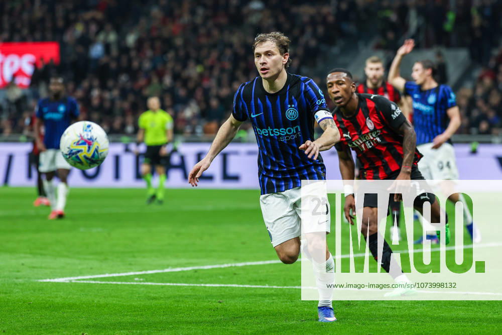 Nicolo Barella of FC Internazionale seen in action during Serie A 2025 26 football match between AC Milan and FC Internazionale at San Siro Stadium in Milan Italy on 08 March 2026. Milan Stadio San Siro Milan Italy