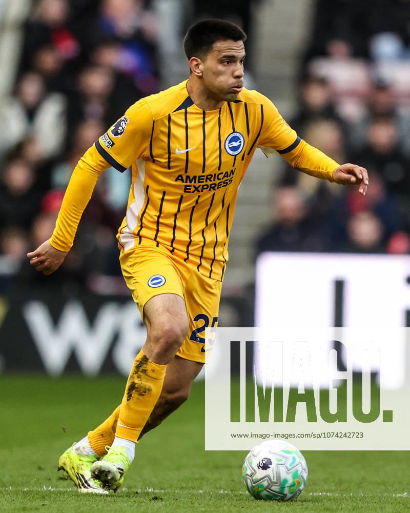 Sunderland v Brighton & Hove Albion - Premier League Diego Gomez of Brighton & Hove Albion advances with the ball during the Premier League match between Sunderland and Brighton & Hove Albion at Stadium Of Light in Sunderland, United Kingdom, on March 14, 2026. Sunderland Tyne and Wear United Kingdom