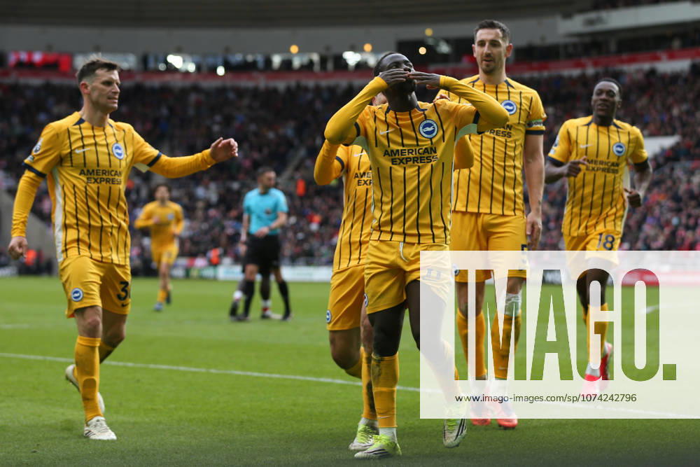 Sunderland v Brighton & Hove Albion - Premier League Yankuba Minteh of Brighton and Hove Albion celebrates his goal during the Premier League match between Sunderland and Brighton and Hove Albion at the Stadium of Light in Sunderland, United Kingdom, on March 14, 2026. Sunderland Tyne and Wear United Kingdom