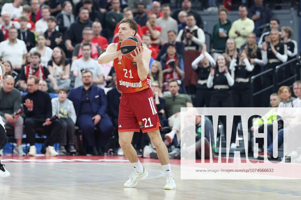 Justuz Hollatz (FC Bayern Basketball, 21), GER, FC Bayern Basketball vs. Dubai Basketball, Basketball, Euroleague, 32. Spieltag, Saison 2025 2026, 19.03.2026, GER, FC Bayern Basketball vs. Dubai Basketball, Basketball, Euroleague, 32. Spieltag, Saison 2025 2026, 19.03.2026 Muenchen