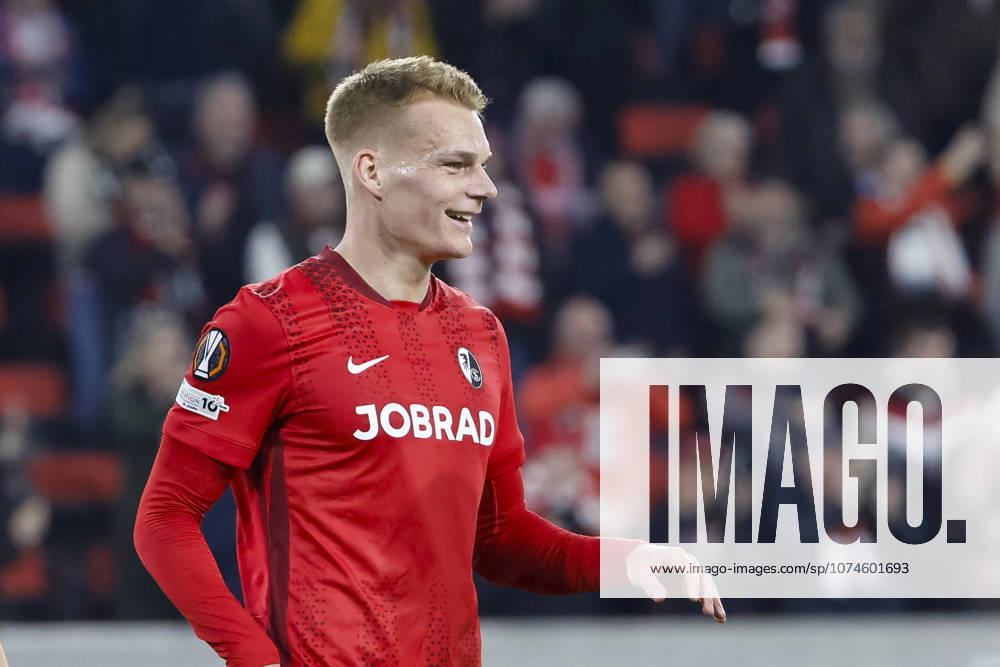 Philipp Lienhart (SC Freiburg, 03), Mimik, Gesichtsausdruck, Emotion , Deutschland, Fussball, UEFA Europa League, Achtelfinale, 2025 2026, SC Freiburg vs. KRC Genk, 19.03.2026, Freiburg im Breisgau Europa-Park Stadion Deutschland