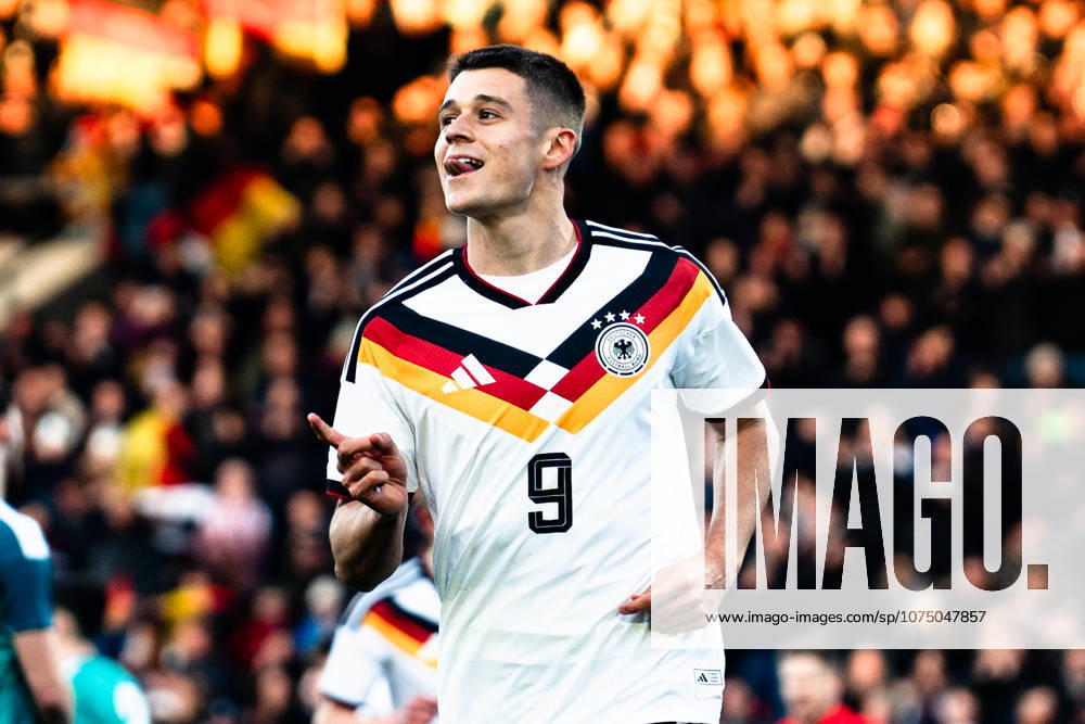 Deutschland: U21, U 21 EM-Qualifikation 2025 2026, Deutschland U21 vs. Nordirland U21, Freitag 27.03.2026, Eintracht Stadion Braunschweig Tor zum 1:0 durch Nicolo Tresoldi Elfmeter Jubel Freude Emotionen Torjubel