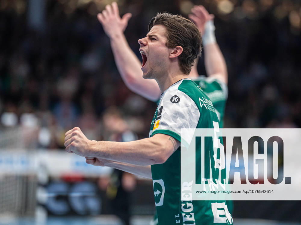 Rutger ten Velde (Frisch Auf Goeppingen, 05) jubelt lautstark, Frisch Auf Goeppingen vs. SC Magdeburg, Handball, 1. Bundesliga, Herren, Spielzeit 2025 2026, 05.04.2026, Frisch Auf Goeppingen vs. SC Magdeburg, Handball, 1. Bundesliga, Herren, Spielzeit 2025 2026, 05.04.2026 Goeppingen