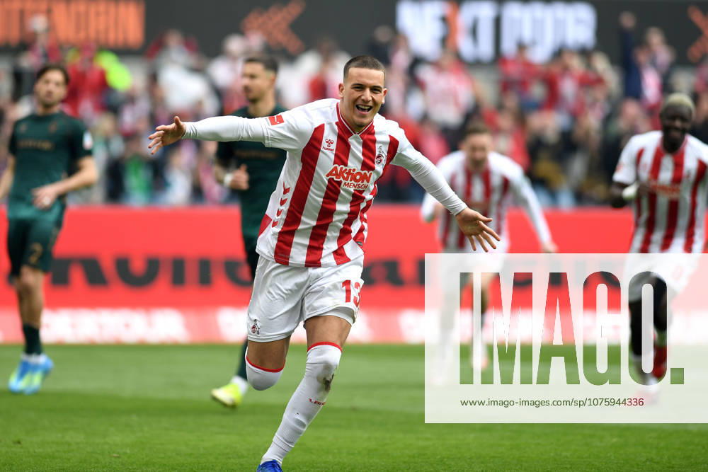 Said El Mala (1. FC Koeln) Torjubel, jubelt nach seinem Treffer zum 1:0 waehrend des Spiels der Bundesliga zwischen dem 1. FC Köln und SV Werder Bremen, RheinEnergieSTADION am 12. April 2026 in Köln, Deutschland. (Foto von Ralf Treese DeFodi Images) +++ Said El Mala (1. FC Koeln) celebrates after scoring his teams first goal during the Bundesliga match between 1. FC Köln and SV Werder Bremen at RheinEnergieSTADION on April 12, 2026 in Köln, Germany. (Photo by Ralf Treese DeFodi Images) DFL regulations prohibit any use of photographs as image sequences and or quasi-video. (Photo by Ralf Treese DeFodi Images) -