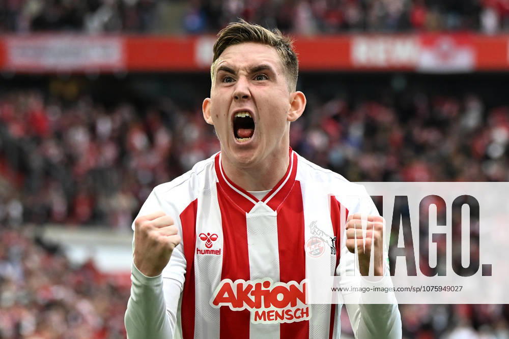 Isak Johannesson (1. FC Koeln) Torjubel, jubelt nach seinem Treffer zum 3:1 waehrend des Spiels der Bundesliga zwischen dem 1. FC Köln und SV Werder Bremen, RheinEnergieSTADION am 12. April 2026 in Köln, Deutschland. (Foto von Ralf Treese DeFodi Images) +++ Isak Johannesson (1. FC Koeln) celebrates after scoring his teams third goal during the Bundesliga match between 1. FC Köln and SV Werder Bremen at RheinEnergieSTADION on April 12, 2026 in Köln, Germany. (Photo by Ralf Treese DeFodi Images) DFL regulations prohibit any use of photographs as image sequences and or quasi-video. (Photo by Ralf Treese DeFodi Images) -