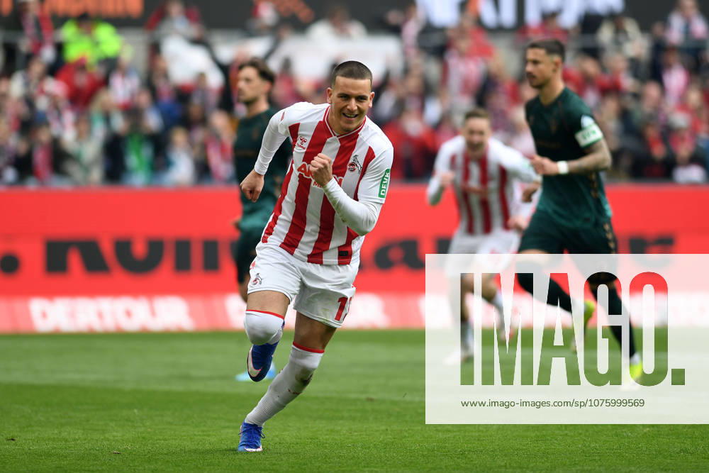 Said El Mala (1. FC Koeln) Torjubel, jubelt nach seinem Treffer zum 1:0 waehrend des Spiels der Bundesliga zwischen dem 1. FC Köln und SV Werder Bremen, RheinEnergieSTADION am 12. April 2026 in Köln, Deutschland. (Foto von Ralf Treese DeFodi Images) +++ Said El Mala (1. FC Koeln) celebrates after scoring his teams first goal during the Bundesliga match between 1. FC Köln and SV Werder Bremen at RheinEnergieSTADION on April 12, 2026 in Köln, Germany. (Photo by Ralf Treese DeFodi Images) DFL regulations prohibit any use of photographs as image sequences and or quasi-video. (Photo by Ralf Treese DeFodi Images) -