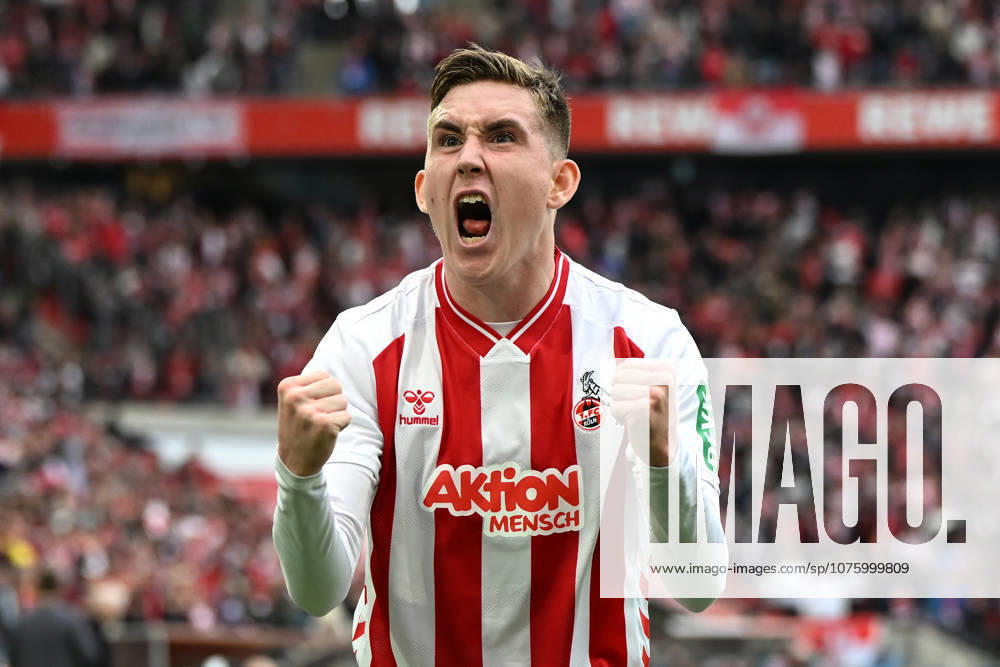 Isak Johannesson (1. FC Koeln) Torjubel, jubelt nach seinem Treffer zum 3:1 waehrend des Spiels der Bundesliga zwischen dem 1. FC Köln und SV Werder Bremen, RheinEnergieSTADION am 12. April 2026 in Köln, Deutschland. (Foto von Ralf Treese DeFodi Images) +++ Isak Johannesson (1. FC Koeln) celebrates after scoring his teams third goal during the Bundesliga match between 1. FC Köln and SV Werder Bremen at RheinEnergieSTADION on April 12, 2026 in Köln, Germany. (Photo by Ralf Treese DeFodi Images) DFL regulations prohibit any use of photographs as image sequences and or quasi-video. (Photo by Ralf Treese DeFodi Images) -