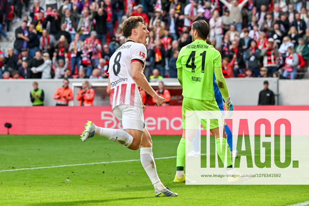 Jubel zum Tor zum 2:1 durch Maximilian Eggestein (SC Freiburg, 08) GER, SC Freiburg - 1. FC Heidenheim, Fussball, Bundesliga, 30. Spieltag, Saison 2025 2026, 19.04.2026 DFL DFB REGULATIONS PROHIBIT ANY USE OF PHOTOGRAPHS AS IMAGE SEQUENCES AND OR QUASI-VIDEO GER, SC Freiburg - 1. FC Heidenheim, Fussball, Bundesliga, 30. Spieltag, Saison 2025 2026, 19.04.2026 Freiburg