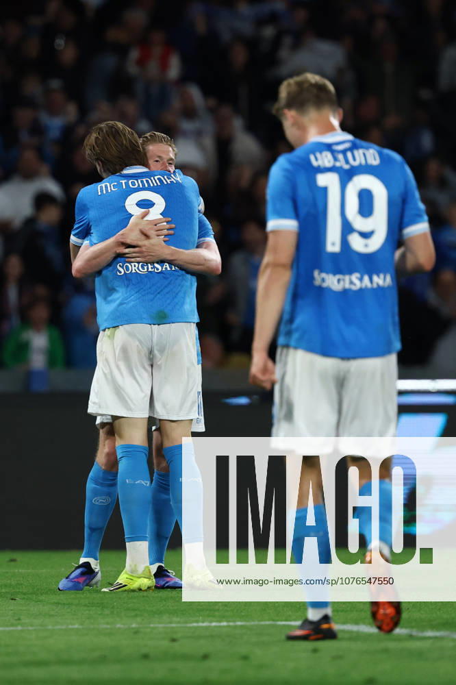 Napolis Kevin De Bruyne celebrates after scoring goal 3-0 during the Serie A soccer match between Napoli and Cremonese at the Diego Armando Maradona Stadium in Naples, southern italy - Friday , April 24 , 2026. - Soccer .