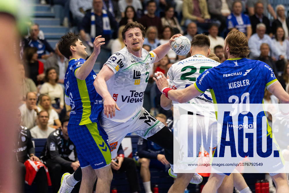 Erik PERSSON (FRISCH AUF! Goeppingen, 22) erzielt ein Tor, Aktion, Torwurf GER, VfL Gummersbach vs. FRISCH AUF! Goeppingen, Handball, Bundesliga, 30. Spieltag, Spielzeit 2025 2026, 30.04.2026, GER, VfL Gummersbach vs. FRISCH AUF! Goeppingen, Handball, Bundesliga, 30. Spieltag, Spielzeit 2025 2026, 30.04.2026, Gummersbach