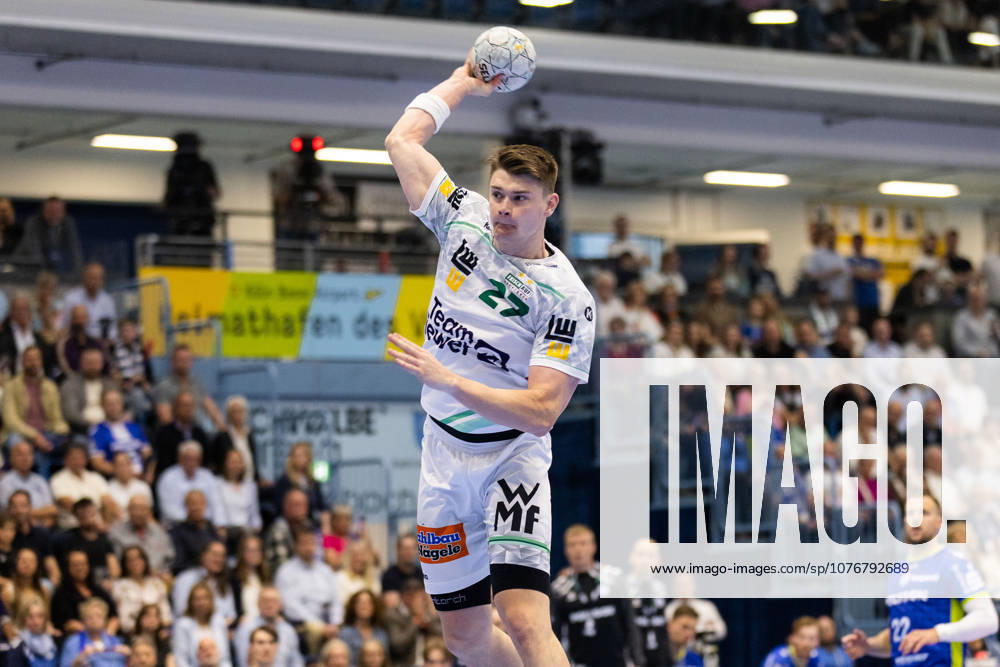 Oskar SUNNEFELDT (FRISCH AUF! Goeppingen, 27) erzielt ein Tor, Aktion, Torwurf GER, VfL Gummersbach vs. FRISCH AUF! Goeppingen, Handball, Bundesliga, 30. Spieltag, Spielzeit 2025 2026, 30.04.2026, GER, VfL Gummersbach vs. FRISCH AUF! Goeppingen, Handball, Bundesliga, 30. Spieltag, Spielzeit 2025 2026, 30.04.2026, Gummersbach