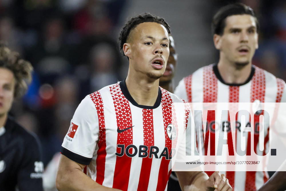 Derry Scherhant (SC Freiburg, 07) , Deutschland, Fussball, 1. Bundesliga, 32.Spieltag, 2025 2026, SC Freiburg vs. VfL Wolfsburg, 03.05.2026, Freiburg im Breisgau Europa-Park Stadion Deutschland