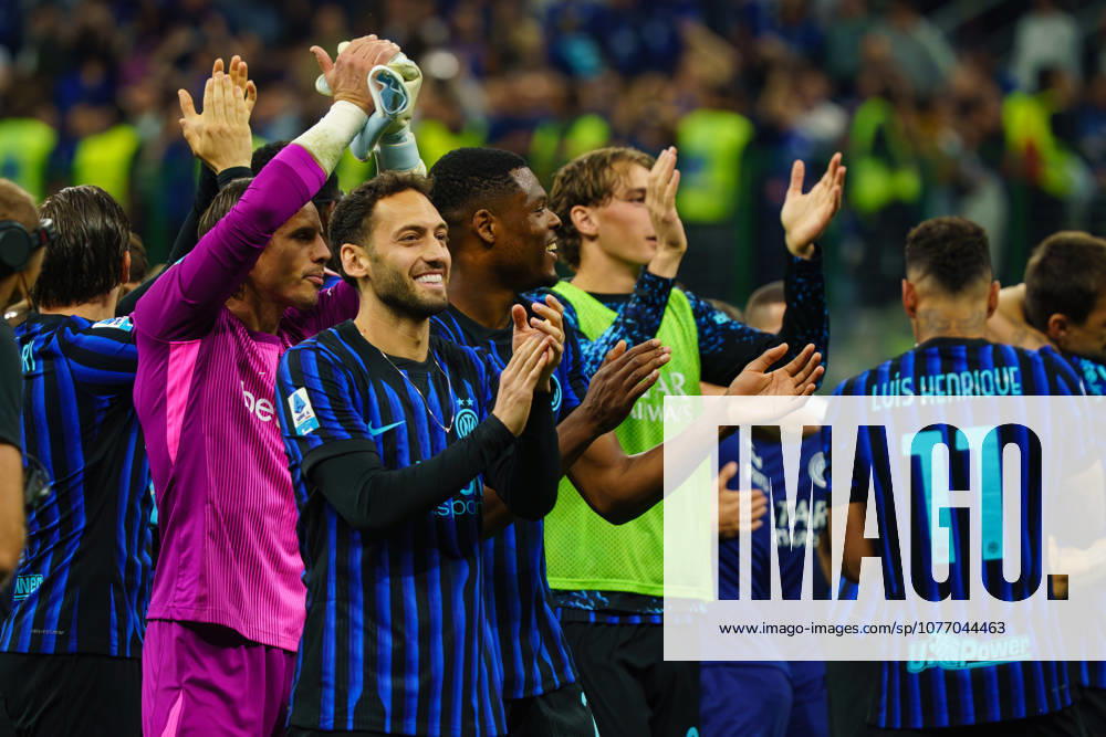 FC Internazionale v Parma Calcio 1913 - Serie A Hakan Calhanoglu of FC Internazionale celebrates winning the 21st scudetto during the Italian Serie A football match between FC Internazionale and Parma Calcio 1913 at Giuseppe Meazza Stadium in Milan, Italy, on May 3, 2026. Milano Italy Italy