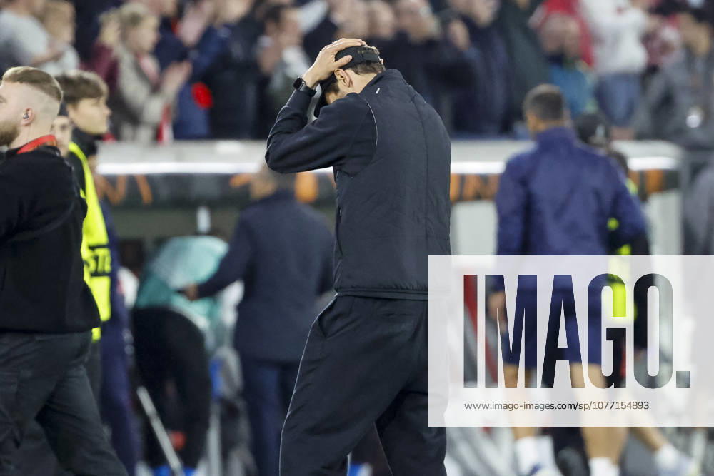 Julian Schuster (SC Freiburg, Trainer) nach dem Spiel , Deutschland, Fussball, UEFA Europa League, Halbfinale, 2025 2026, SC Freiburg vs. Sporting Braga, 07.05.2026, Freiburg im Breisgau Europa-Park Stadion Deutschland