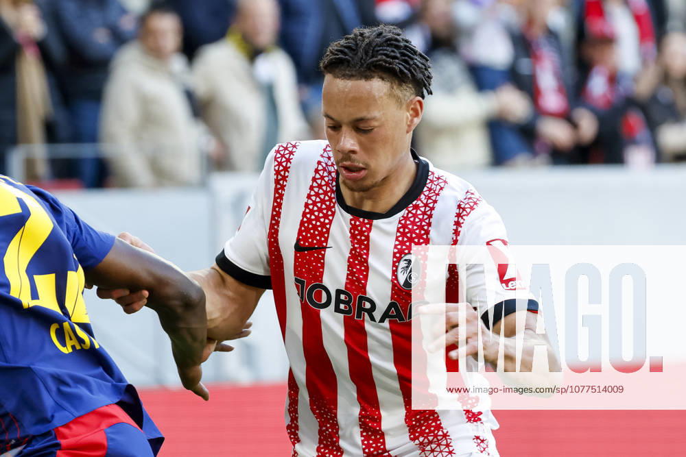 Derry Scherhant (SC Freiburg, 07) , Deutschland, Fussball, 1. Bundesliga, 34.Spieltag, 2025 2026, SC Freiburg vs. RB Leipzig, 16.05.2026, Freiburg im Breisgau Europa-Park Stadion Baden-Württemberg Deutschland