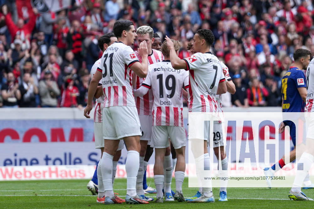 Torjubel, Emotionen, Torschuss, Abschluss, Torerfolg, Tor, Treffer , Deutschland, Fussball, 1. Bundesliga, 34.Spieltag, 2025 2026, SC Freiburg vs. RB Leipzig, 16.05.2026, Europa-Park Stadion, Freiburg Freiburg Europa-Park Stadion Baden-Württemberg Deutschland