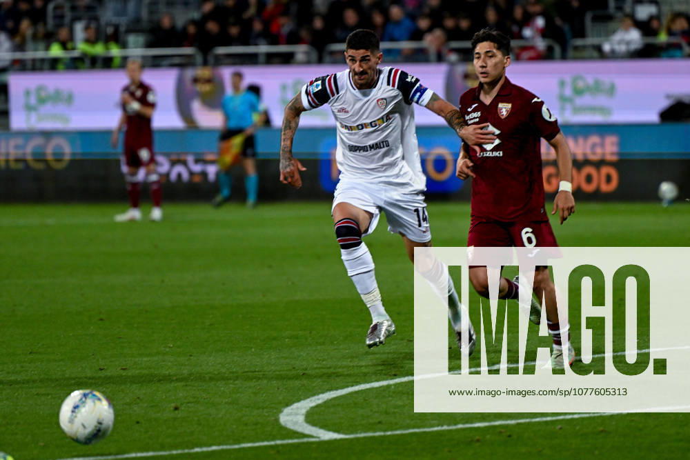 Cagliari s Alessandro Deiola in action during the Serie A soccer match between Cagliari Calcio and Torino at the Unipol Domus in Cagliari, Sardinia - Sunday 17th May. - Soccer