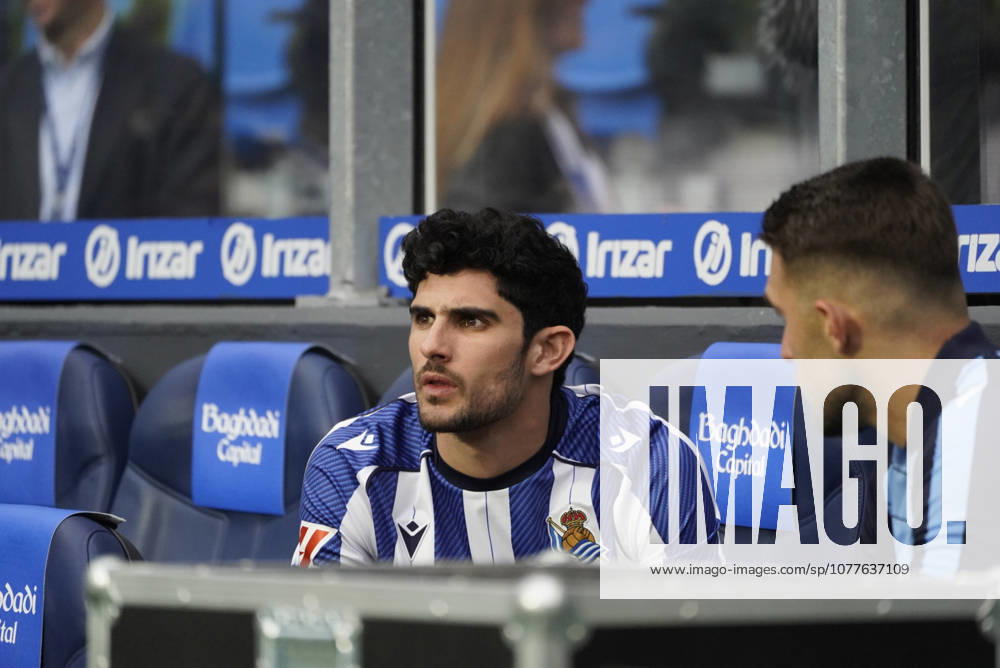 Goncalo Guedes of Real Sociedad seen during LaLiga EA Sports game between teams of Real Sociedad and Valencia CF (Mickael Ducint Ball Raw Images) San Sebastian Estadio Anoeta Spain