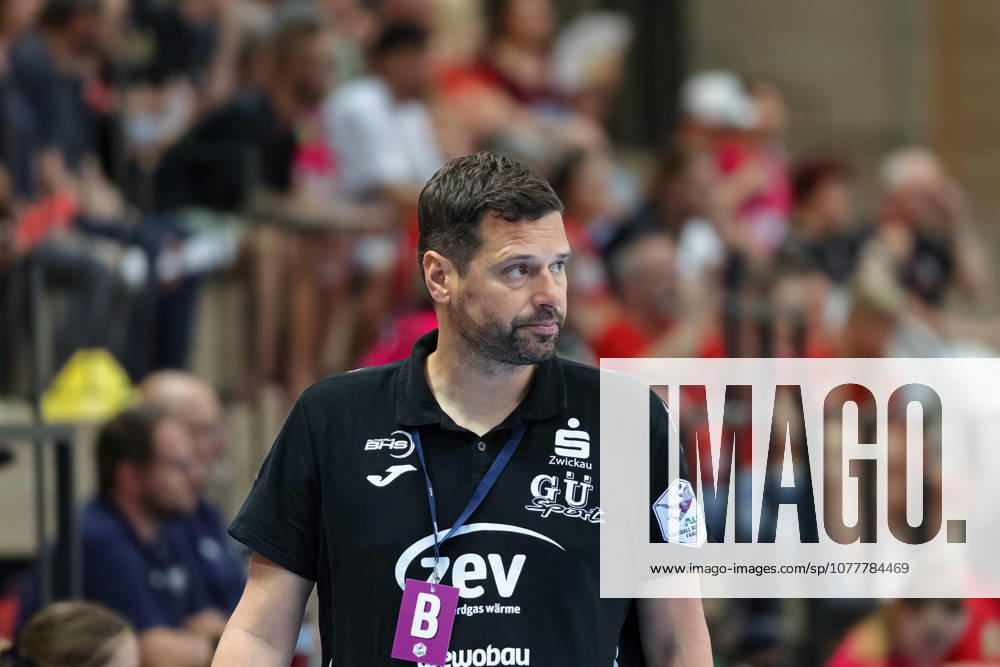 Trainer Norman Rentsch (Zwickau), SV Union Halle-Neustadt vs. BSV Sachsen Zwickau, Handball Bundesliga Frauen, Play-Offs 5-11 Spieltag 6, Saison 2025 26, 23.05.2026 Halle SWH Arena Sachsen-Anhalt Deutschland