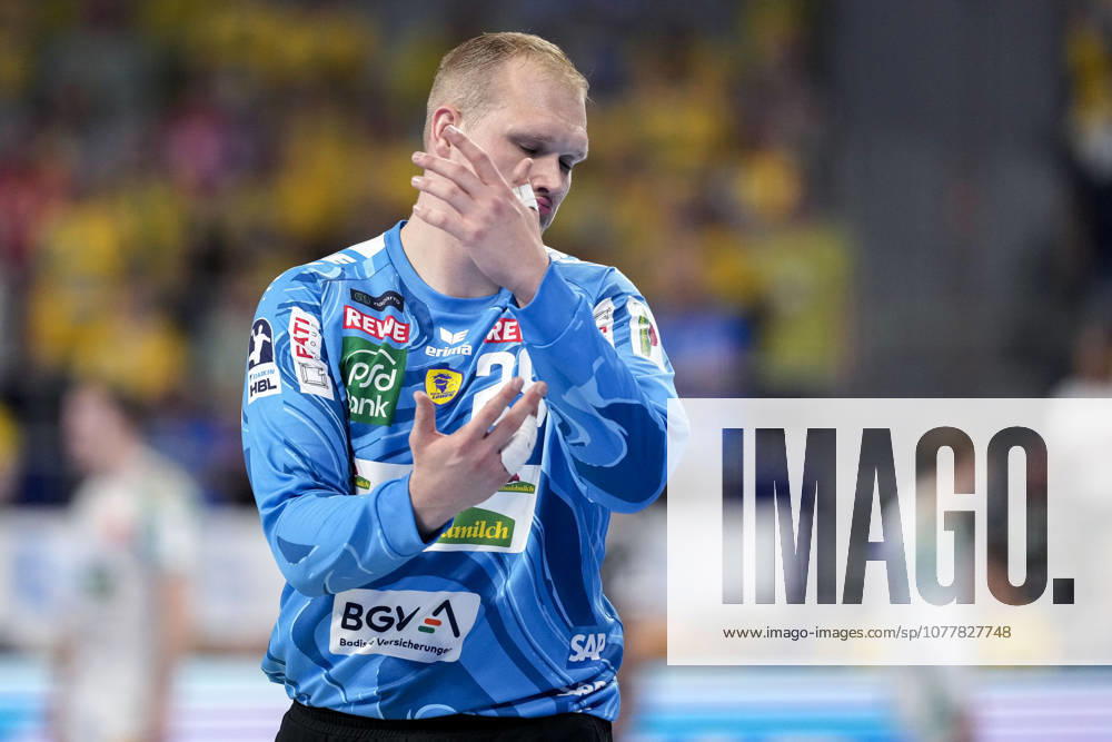 David Späth (Torwart, RNL, 29), Einzelbild, Einzelfoto, Aktion, Action, Spieler der Rhein-Neckar-Löwen, enttäuscht schauend, Enttäuschung, Frustration, disappointed, pessimistisch, 24.05.2026, Mannheim (Deutschland), Handball, Bundesliga, Rhein-Neckar Löwen - SC Magdeburg