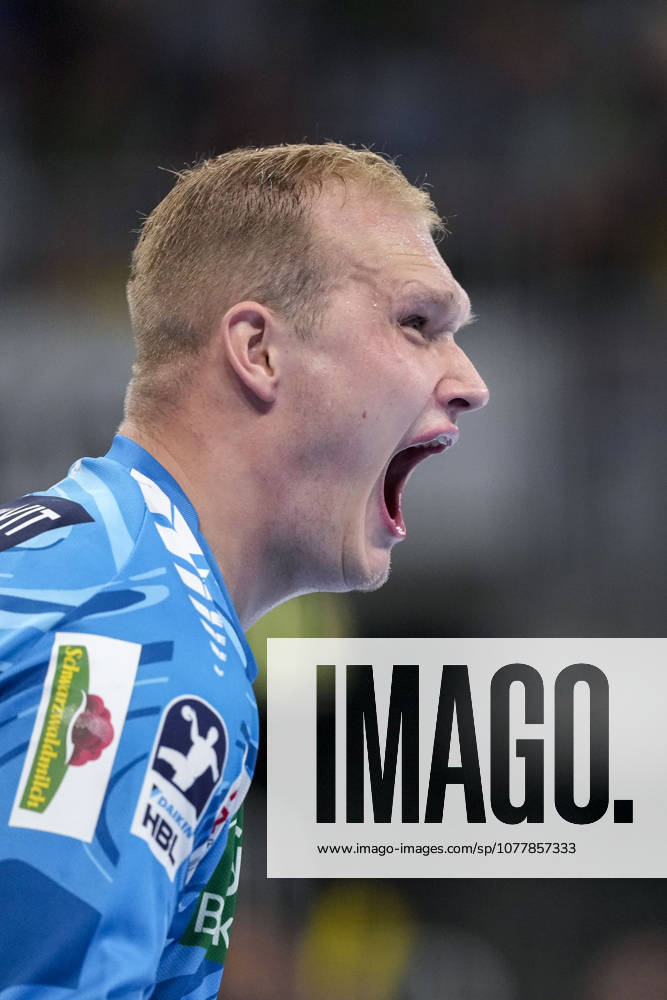 David Späth (Torwart, RNL, 29), Einzelbild, Einzelfoto, Aktion, Action, ist wütend, ruft, schreit, schreien, schreiend, gut gebrüllt, Löwe, 24.05.2026, Mannheim (Deutschland), Handball, Bundesliga, Rhein-Neckar Löwen - SC Magdeburg