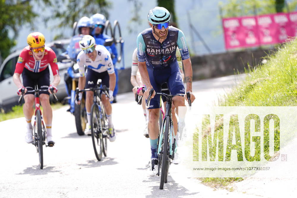 Italy’s Damiano Caruso of Bahrain Victorious during Stage 17 of the Giro d’Italia, from Cassano d’Adda to Andalo, Italy, Wednesday