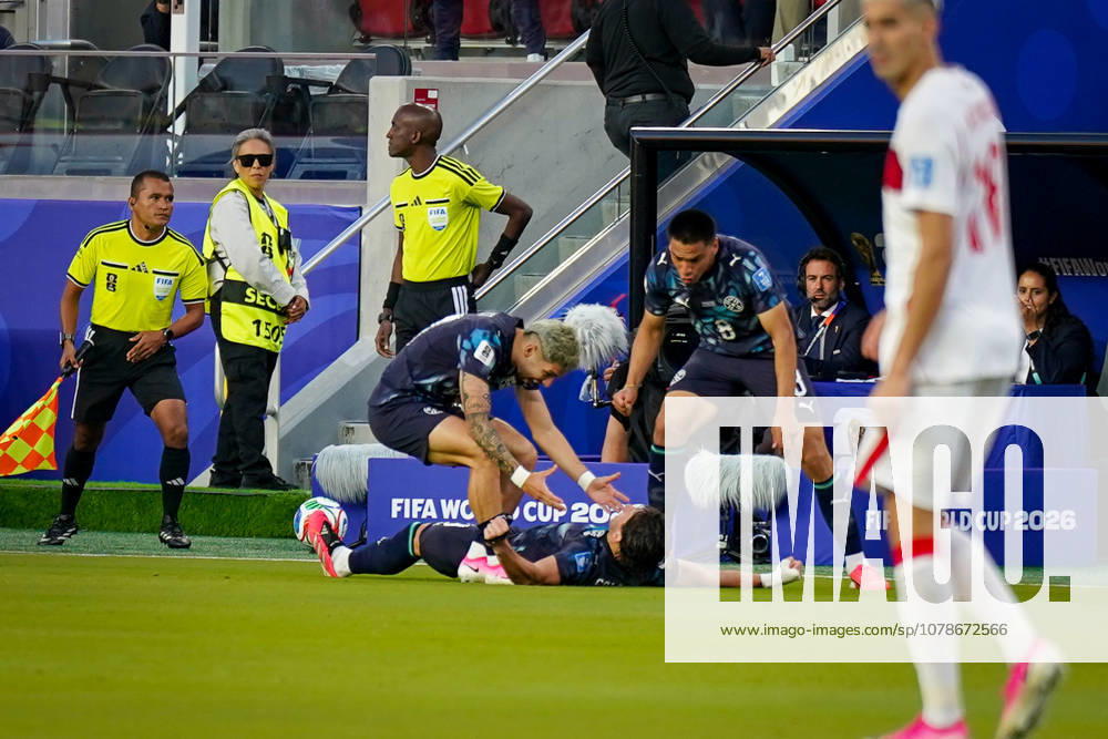 USA: Fußball FIFA World Cup, WM, Weltmeisterschaft, Fussball 2026 Gruppenphase Gruppe D Türkei vs Paraguay Levis Stadium (Santa Clara, San Francisco Bay Area, Santa Clara County, Kalifornien): Tor und Torjubel zum 1:0 durch Mathias Villasanti Mathias Villasanti (Paraguay, 23) Freude, Emotionen, Jubel