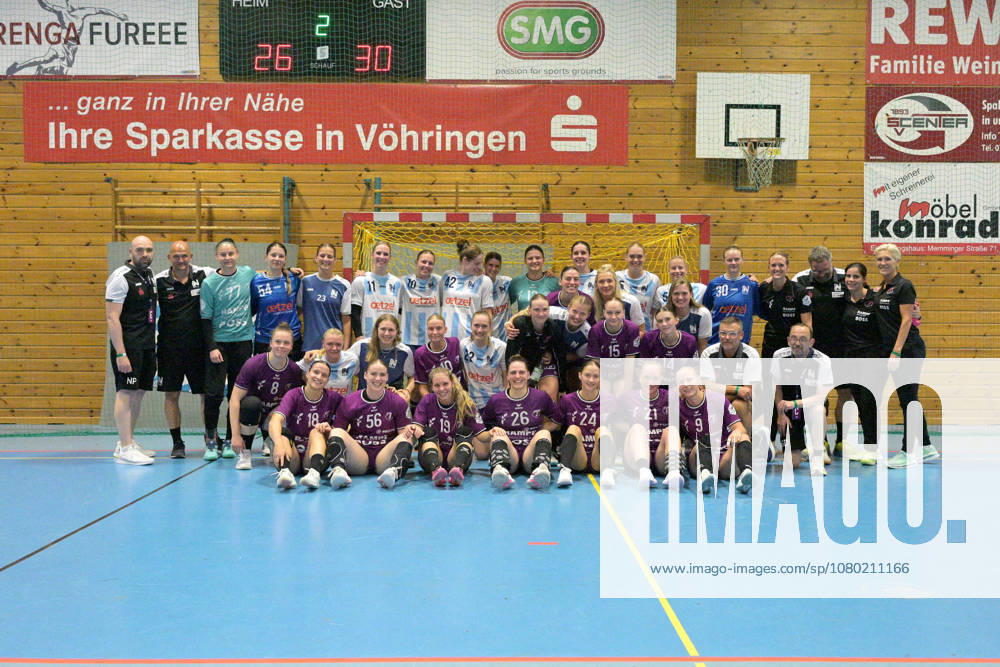 Gemeinsames Bild nach Spielende TusSies Metzingen vs. Union Neckarsulm , Handball, Vorbereitung, Testspiel, Saison 2026 2027, 18.07.2026 TusSies Metzingen vs. Sport-Union Neckarsulm , Handball, Vorbereitung, Testspiel, Saison 2026 2027, 18.07.2026 Voehringen