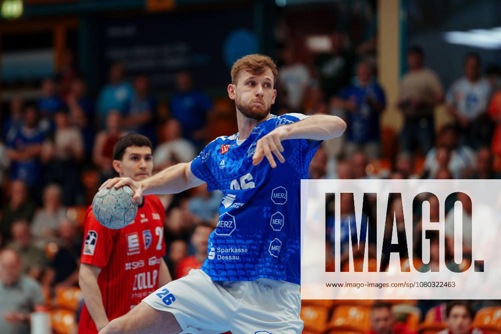 2. Handball-Bundesliga - 32. Spieltag: Dessau-Roßlauer HV 06 - SG BBM Bietigheim Yannick Danneberg (Dessau-Roßlauer HV 06, 26) beim Siebenmeter-Wurf am 22.05.2026 in Anhalt-Arena, Dessau-Roßlau (Sachsen-Anhalt) Dessau-Roßlau Anhalt-Arena Dessau Sachsen-Anhalt Deutschland
