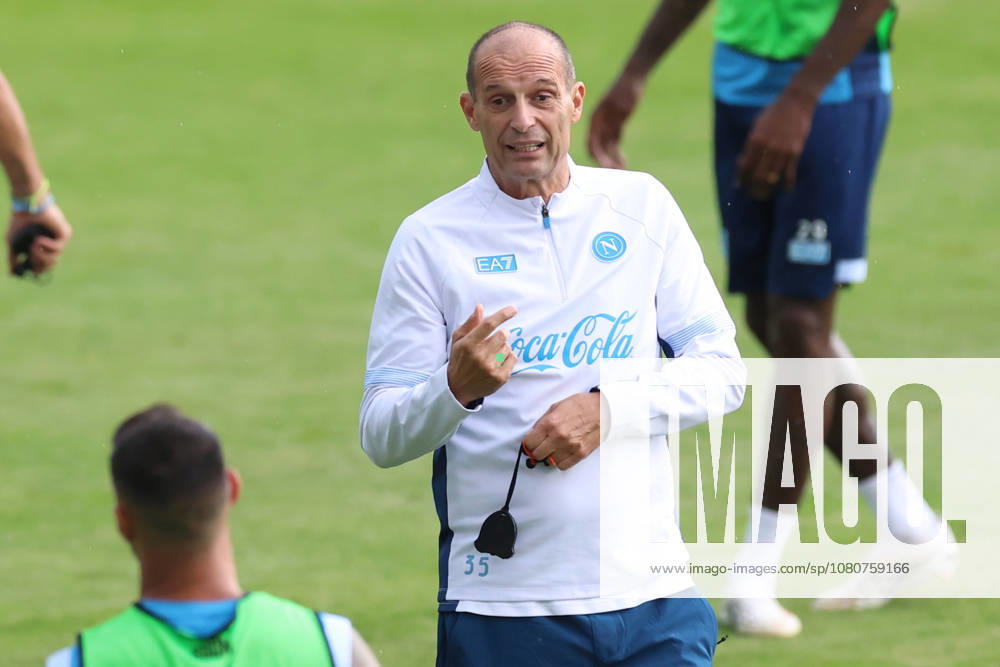 SSC Napoli Training Session Massimiliano Allegri, coach of Napoli, during a training session on Day of the preseason camp of SSC Napoli at Stadio Patini in Castel di Sangro, Italy, on August 7, 2025. Castel di Sangro Abruzzo Italy