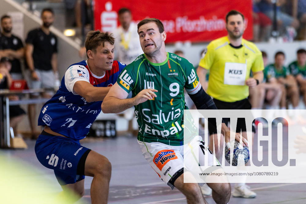Max BENEKE (FRISCH AUF! Goeppingen, 09) erzielt ein Tor, Aktion, Torwurf GER, FRISCH AUF! Goeppingen vs. HBW Balingen-Weilstetten, Handball, Vorbereitung, Turnier, S-Cup Altensteig, Halbfinale, Spielzeit 2026 2027, 08.08.2026, GER, FRISCH AUF! Goeppingen vs. HBW Balingen-Weilstetten, Handball, Vorbereitung, Turnier, S-Cup Altensteig, Halbfinale, Spielzeit 2026 2027, 08.08.2026, Altensteig