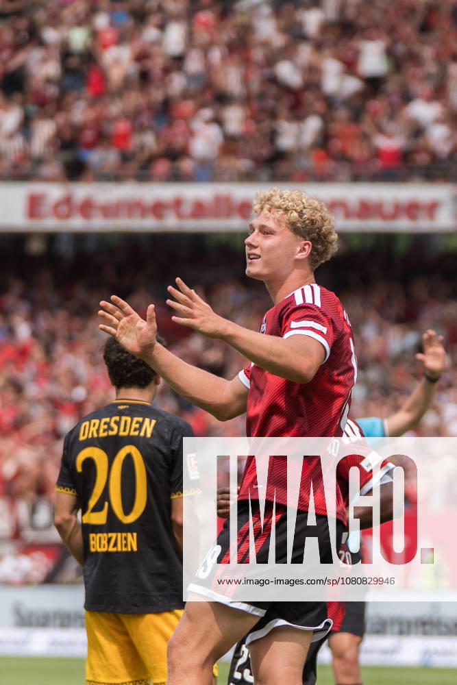 Piet Scobel (1. FC Nuernberg, 19), GER, 1. FC Nuernberg vs. Dynamo Dresden, Fussball, 2. Bundesliga, 1. Spieltag, Saison 2026 2027, 09.08.2026, DFL REGULATIONS PROHIBIT ANY USE OF PHOTOGRAPHS AS IMAGE SEQUENCES AND OR QUASI-VIDEO, GER, 1. FC Nuernberg vs. Dynamo Dresden, Fussball, 2. Bundesliga, 1. Spieltag, Saison 2026 2027, 09.08.2026, Nuernberg