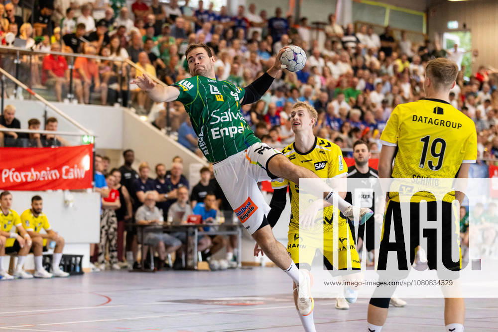 Max BENEKE (FRISCH AUF! Goeppingen, 09) erzielt ein Tor, Aktion, Torwurf GER, FRISCH AUF! Goeppingen vs. TVB Stuttgart, Handball, Vorbereitung, Turnier, S-Cup Altensteig, Finale, Spielzeit 2026 2027, 09.08.2026, GER, FRISCH AUF! Goeppingen vs. TVB Stuttgart, Handball, Vorbereitung, Turnier, S-Cup Altensteig, Finale, Spielzeit 2026 2027, 09.08.2026, Altensteig
