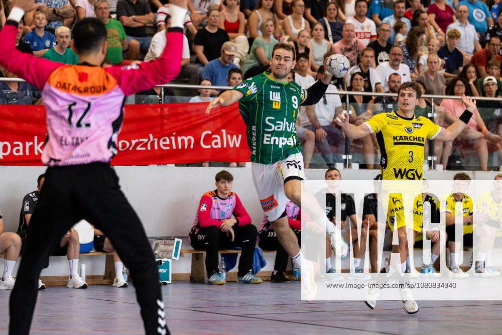 Max BENEKE (FRISCH AUF! Goeppingen, 09) erzielt ein Tor, Aktion, Torwurf GER, FRISCH AUF! Goeppingen vs. TVB Stuttgart, Handball, Vorbereitung, Turnier, S-Cup Altensteig, Finale, Spielzeit 2026 2027, 09.08.2026, GER, FRISCH AUF! Goeppingen vs. TVB Stuttgart, Handball, Vorbereitung, Turnier, S-Cup Altensteig, Finale, Spielzeit 2026 2027, 09.08.2026, Altensteig