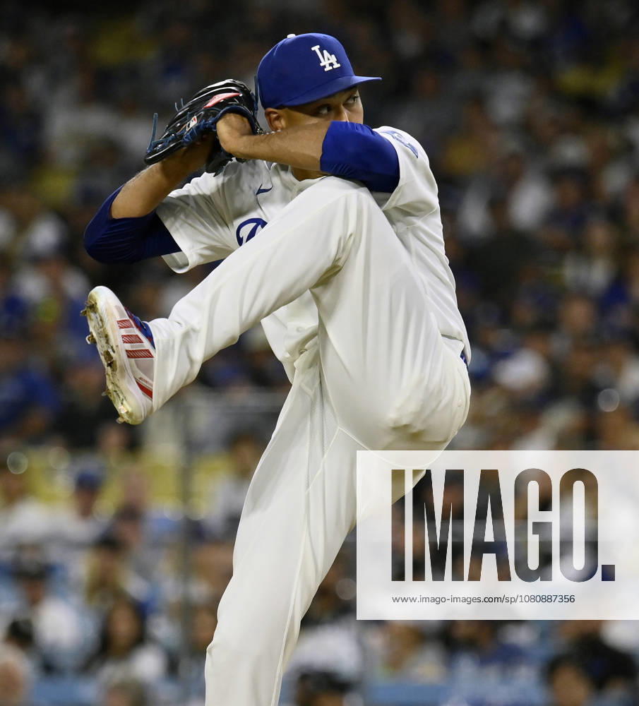 Los Angeles Dodgers closing pitcher Edwin Diaz winds up to deliver against the Kansas City Royals at Dodger Stadium in Los Angeles on Monday, August 10, 2026. LAP2026081005 JIMxRUYMEN