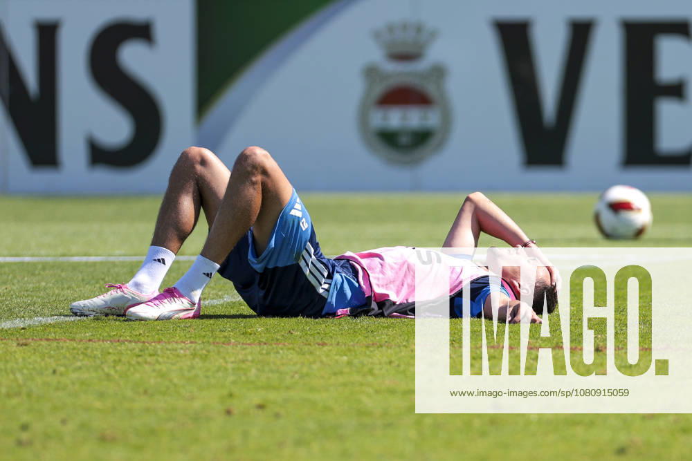 Fussball, Training des FC Schalke 04. Dejan Ljubicic (FC Schalke 04) liegt erschöpft auf dem Rasen. Gelsenkirchen Trainingsgelände FC Schalke 04 NRW Deutschland xRHR-FOTO YYx