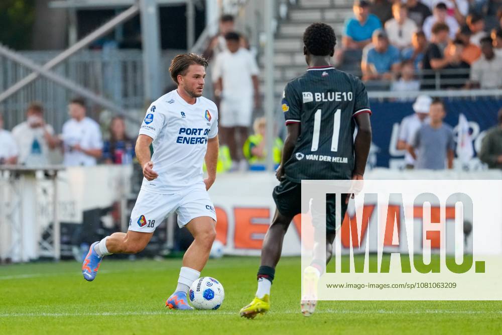 , BUKO Stadion , season 2026 2027 , Dutch Eredivisie football , match between Telstar and Sparta Rotterdam , Picture shows Telstar player Gabi Caschili, Sparta Rotterdam player Ayoni Santos Telstar - Sparta x205709913x