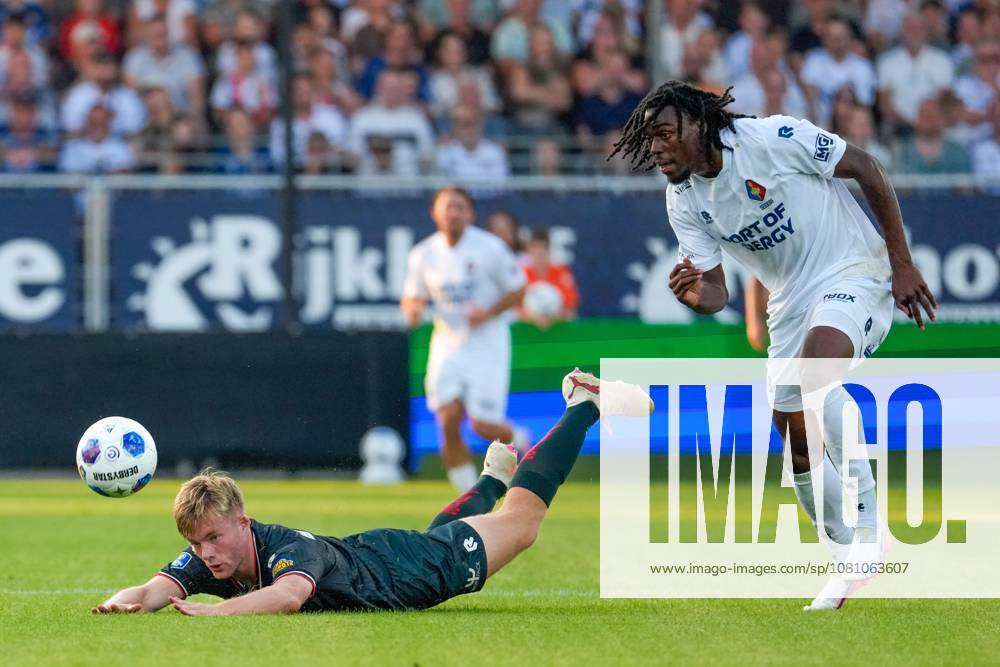 , BUKO Stadion , season 2026 2027 , Dutch Eredivisie football , match between Telstar and Sparta Rotterdam , Picture shows Sparta Rotterdam player Nick Verschuren, Telstar player Jelani Seedorf Telstar - Sparta x205709991x