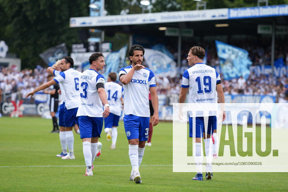 Deutschland: Fussball, 3. Liga, 2. Spieltag, Hänsch-Arena, SV Meppem vs. SG Sonnenhof-Großaspach: Jubel über Stefan Rankic (SV Meppen, 33) Tor zum 1:0