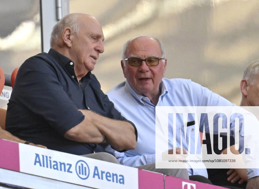 Auf der Tribuene Uli Hoeneß Hoeness Ehrenpraesident Aufsichtsrat FC Bayern Muenchen FCB Dieter Hoeness FC Bayern Muenchen FCB vs RB Leipzig RBL Telekom Cup 15.08.2026 DFL REGULATIONS PROHIBIT ANY USE OF PHOTOGRAPHS AS IMAGE SEQUENCES AND OR QUASI-VIDEO FC Bayern Muenchen FCB vs RB Leipzig RBL