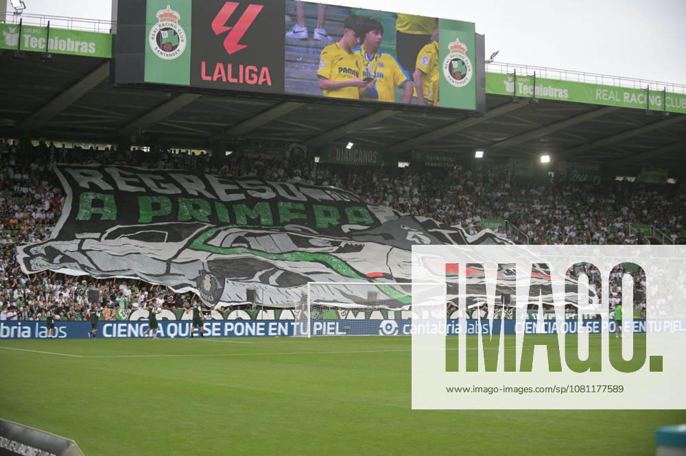 ESP: LaLiga EA Sports Racing Santander v Villarreal CF fans of racing tifo during LaLiga EA Sports between Racing Santander v Villarreal CF played at Campos de de El Sardinero Stadium in Cantabria on August 16, 2026 in Spain Spain Futbol