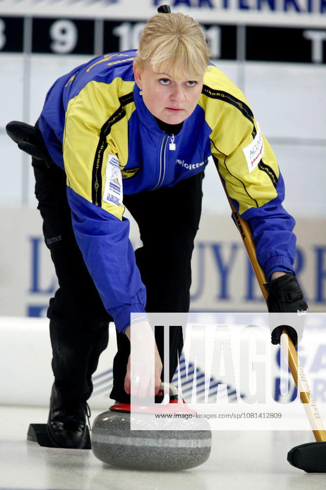 Curling, EM, Dam: Anette Norberg, Sverige. Garmisch-Partenkirchen Tyskland