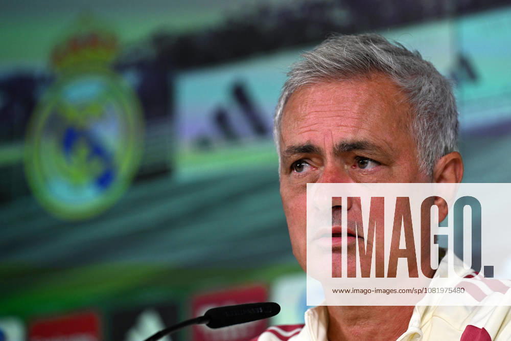 Real Madrid head coach Jose Mourinho MADRID, SPAIN - AUGUST 25: Real Madrid head coach Jose Mourinho answers questions during a press conference, PK, Pressekonferenz at the Valdebebas training complex in Madrid, Spain, on August 25, 2026. The team completed their final training session at the facility ahead of their upcoming opening match of the La Liga season against Real Sociedad. Burak Akbulut Anadolu Madrid Spain. Editorial use only. Please get in touch for any other usage.