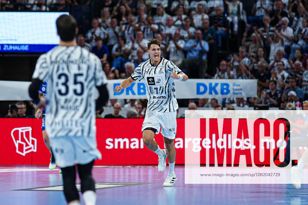 Torjubel Julian Köster (THW Kiel, 07) GER, THW Kiel vs. TBV Lemgo-Lippe, Handball, 1. Bundesliga, Spieltag 1, Saison 2026 2027, 27.08.2026 GER, THW Kiel vs. TBV Lemgo-Lippe, Handball, 1. Bundesliga, Spieltag 1, Saison 2026 2027, 27.08.2026 Kiel