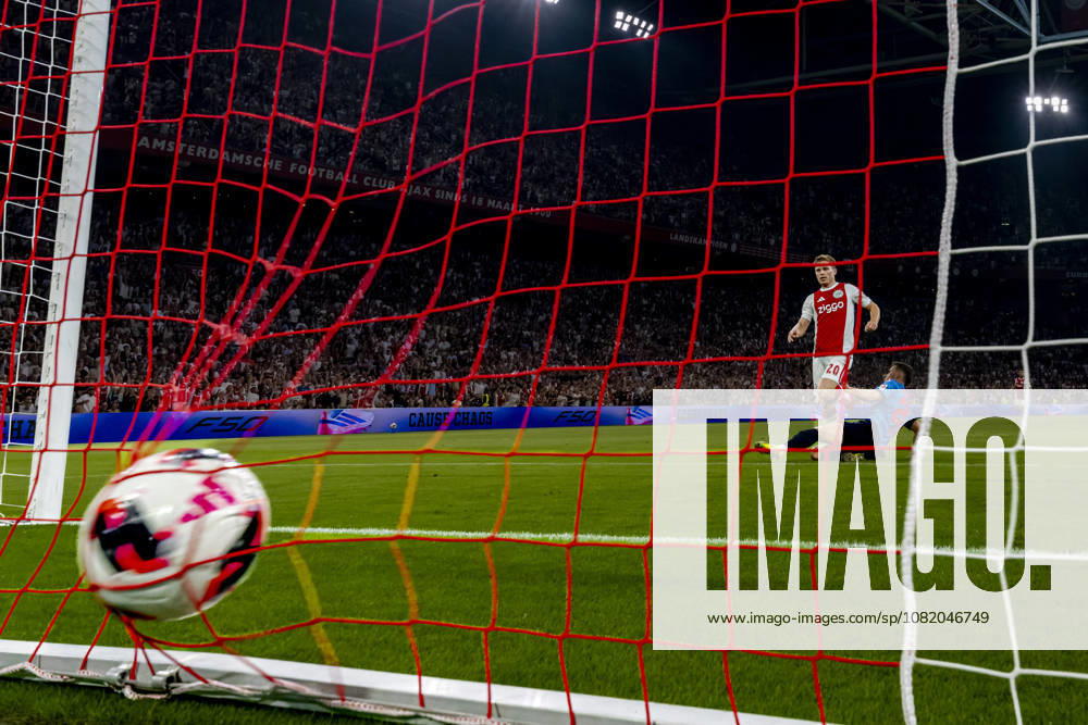 AMSTERDAM AFC Ajax Amsterdam forward Oliver Edvardsen scores the fifth goal in a 5 2 victory during the UEFA Conference League at the Johan Cruijff ArenA on 27 August 2026 in Amsterdam, the Netherlands. (Photo by DeFodi Images) -