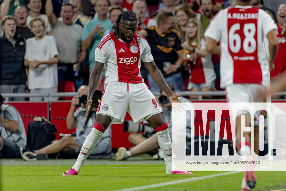 AMSTERDAM - AFC Ajax Amsterdam forward Toluwalase Arokodare celebrates his goal during the UEFA Conference League at the Johan Cruijff ArenA on 27 August 2026 in Amsterdam, the Netherlands. (Photo by DeFodi Images) -