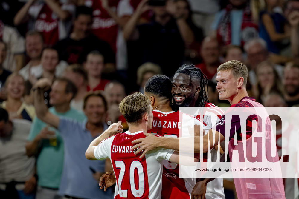AMSTERDAM AFC Ajax Amsterdam forward Toluwalase Arokodare celebrates his goal during the UEFA Conference League at the Johan Cruijff ArenA on 27 August 2026 in Amsterdam, the Netherlands. (Photo by DeFodi Images) -