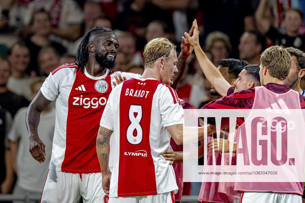 AMSTERDAM AFC Ajax Amsterdam forward Toluwalase Arokodare celebrates his goal during the UEFA Conference League at the Johan Cruijff ArenA on 27 August 2026 in Amsterdam, the Netherlands. (Photo by DeFodi Images) -