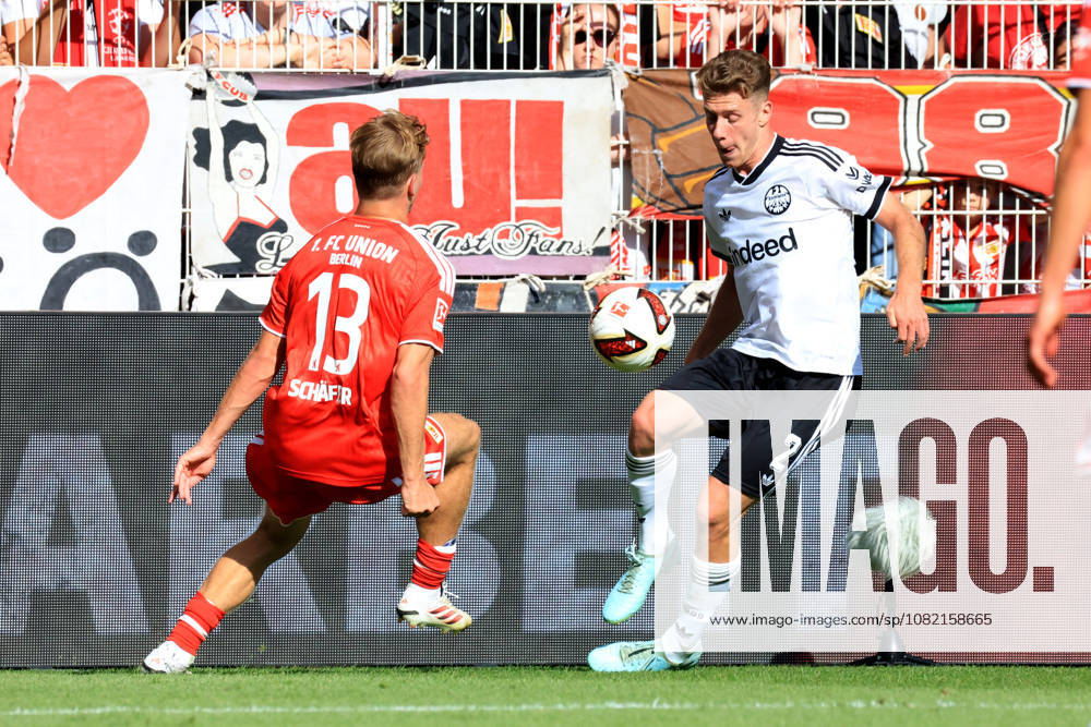 GER , Fussball, 1.Fussballbundesliga, 2026 2027, Alte Foersterei, 1.FC Union vs. Eintracht Frankfurt Elias Braun ( Eintracht Frankfurt 2 ) 1. Liga: DFB DFL regulations prohibit any use of photographs as image sequences and or quasi-video) Berlin Stadion Alte Foersterei Berlin Deutschland
