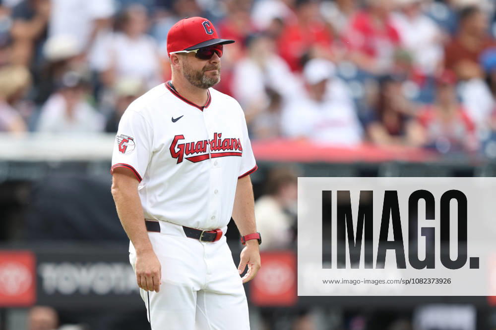 Cleveland Guardians manager Stephen Vogt walks to the mound in the second inning against the Detroit Tigers at Progressive Field in Cleveland, Ohio on Friday, September 4, 2026. CLE20260904126 AARONxJOSEFCZYK